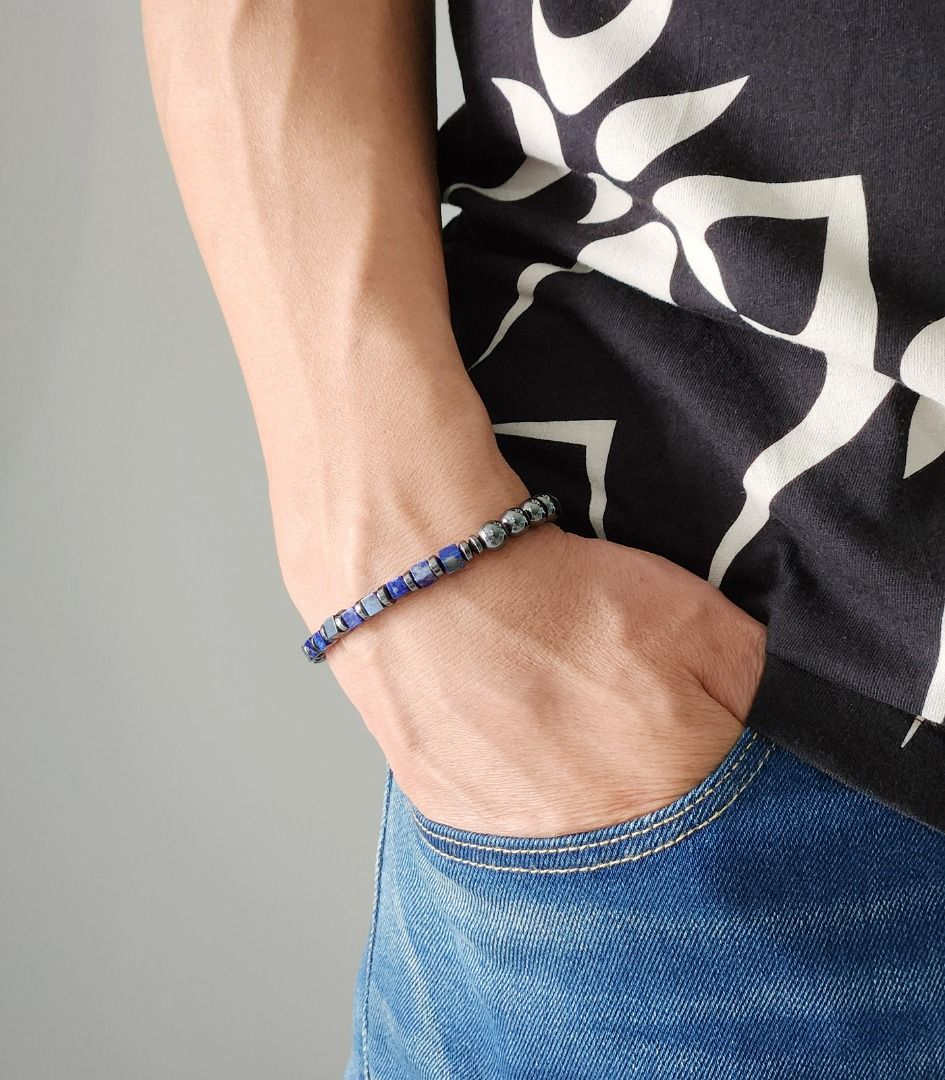 Mens blue deals sapphire bracelet