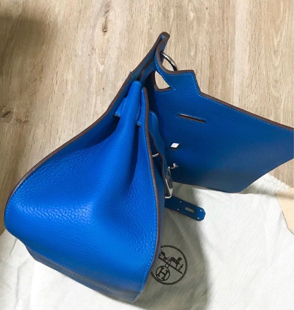 Hermes Jypsiere 34 Shoulder Bag Taurillon Clemence Blue, Women's