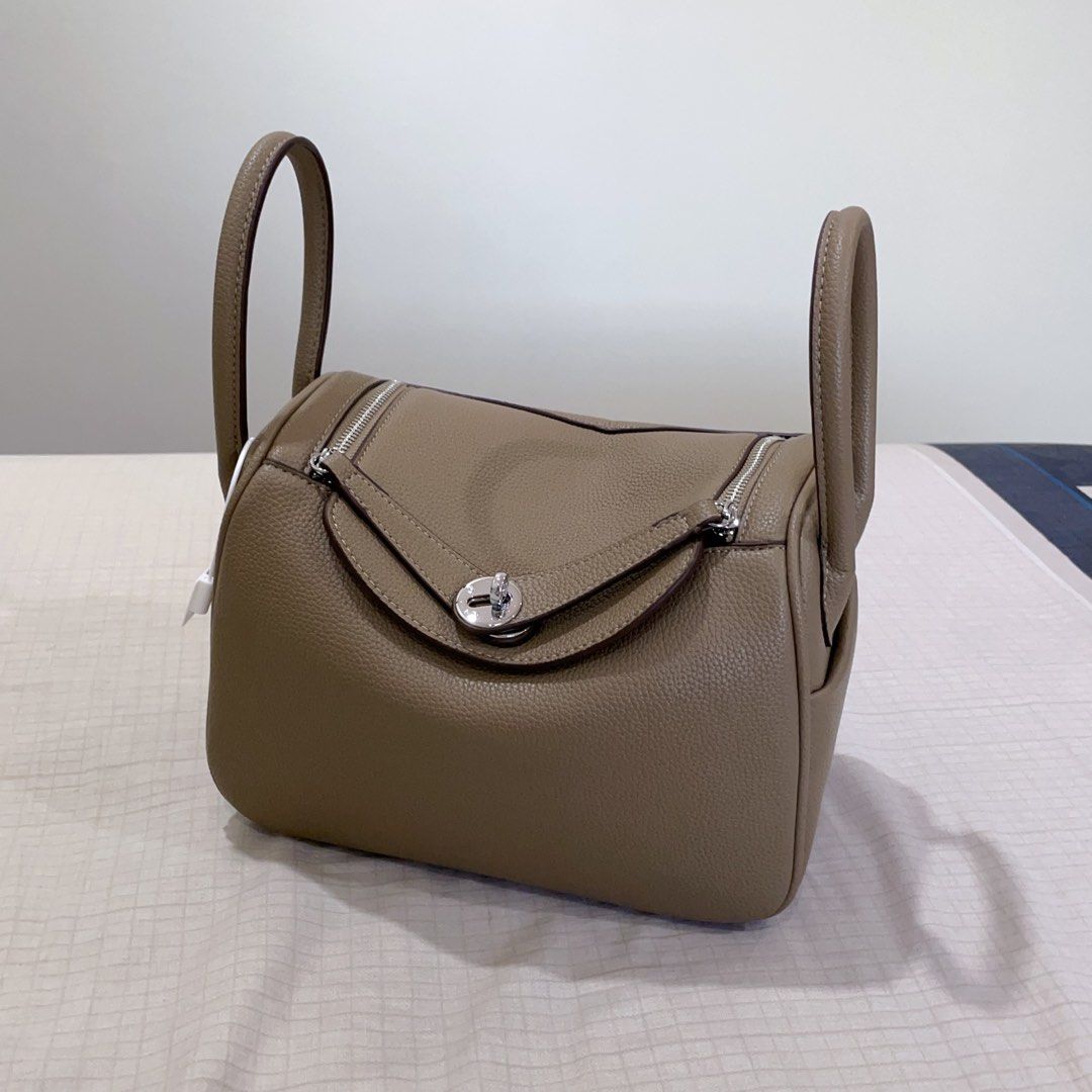 Hermes Lindy 26cm Elephant Grey Color Silver Hardware Genuine