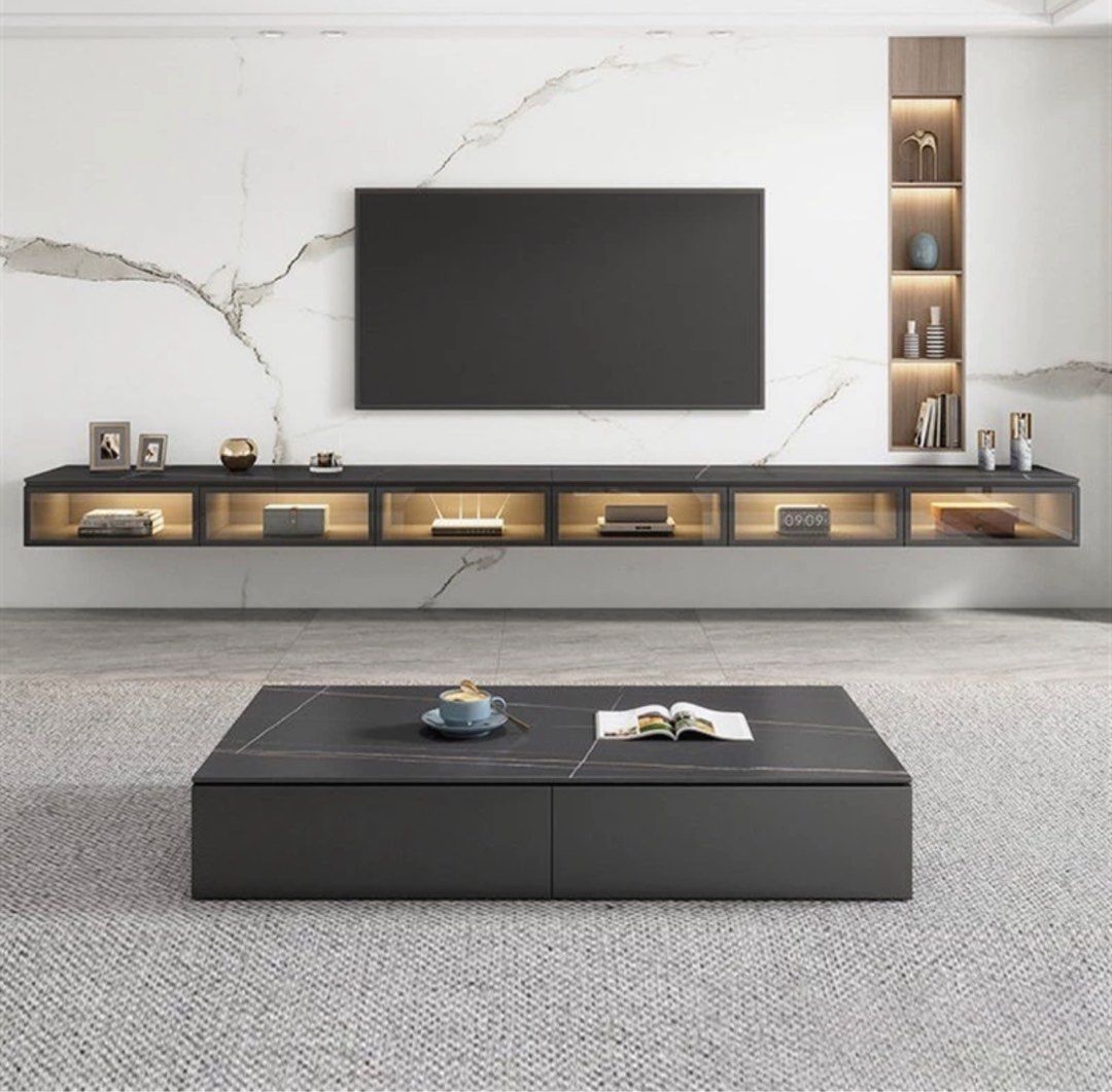 HURLE Modern Floating TV Console, Furniture & Home Living, Furniture ...