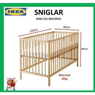 Ikea sniglar crib dimensions clearance