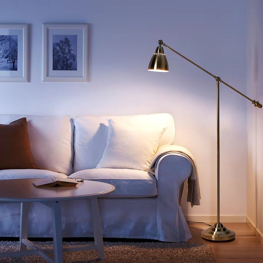 IKEA BAROMETER Floor/reading lamp, brass-colour TYP G1019
