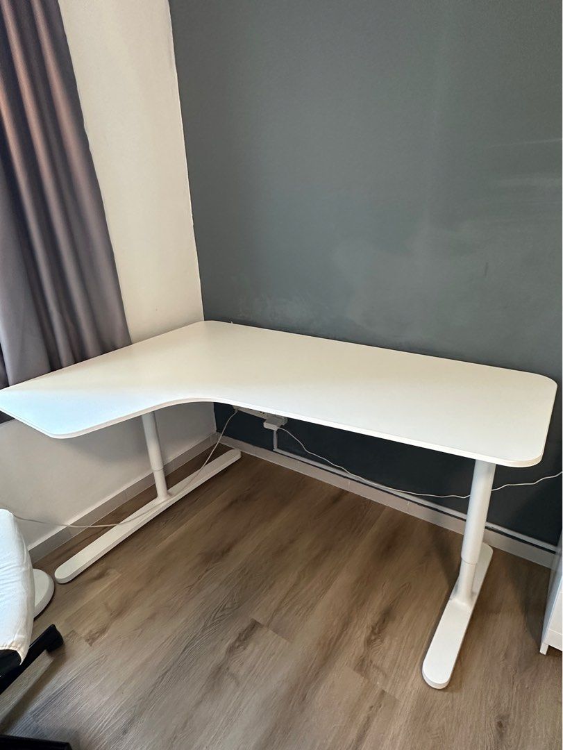 Ikea Bekant Corner Desk White Color, Furniture & Home Living, Furniture, Tables & Sets on Carousell