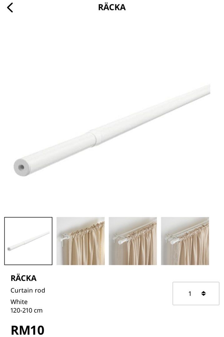 Ikea curtain set (RACKA/RAFFIG/BETYDLIG), Furniture & Home Living, Home