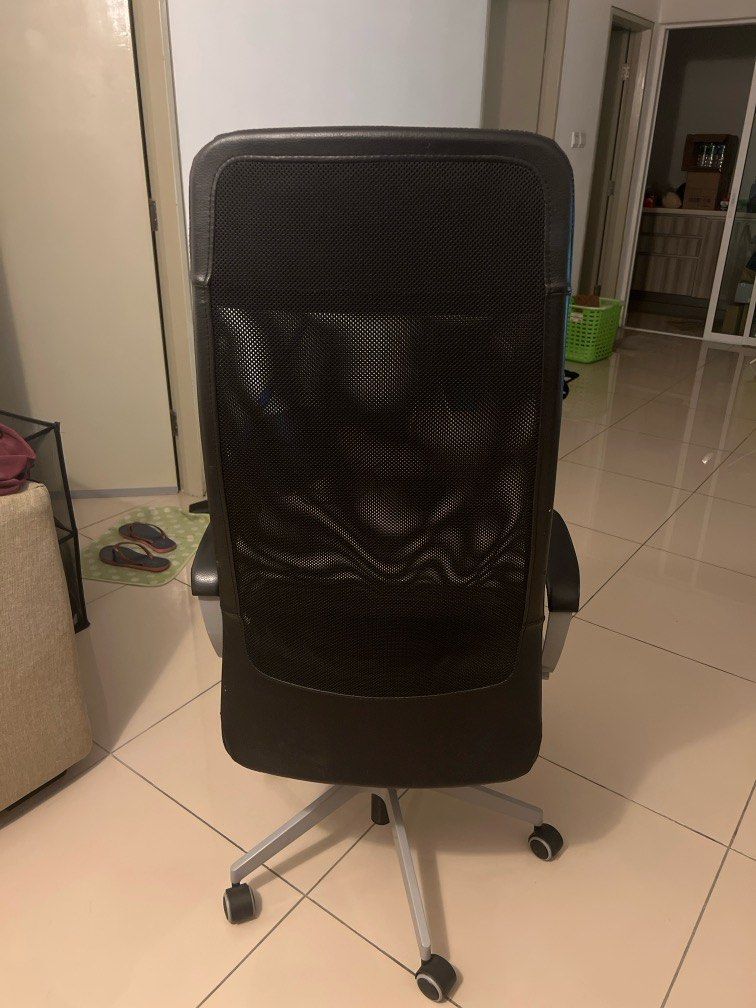 Leather IKEA MARKUS Office Chair, Furniture & Home Living, Furniture, Chairs on Carousell