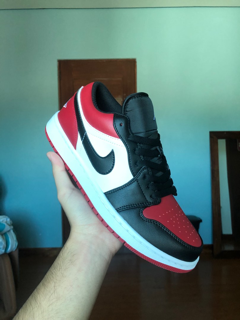 J1 low bred toe, Men's Fashion, Footwear, Sneakers on Carousell