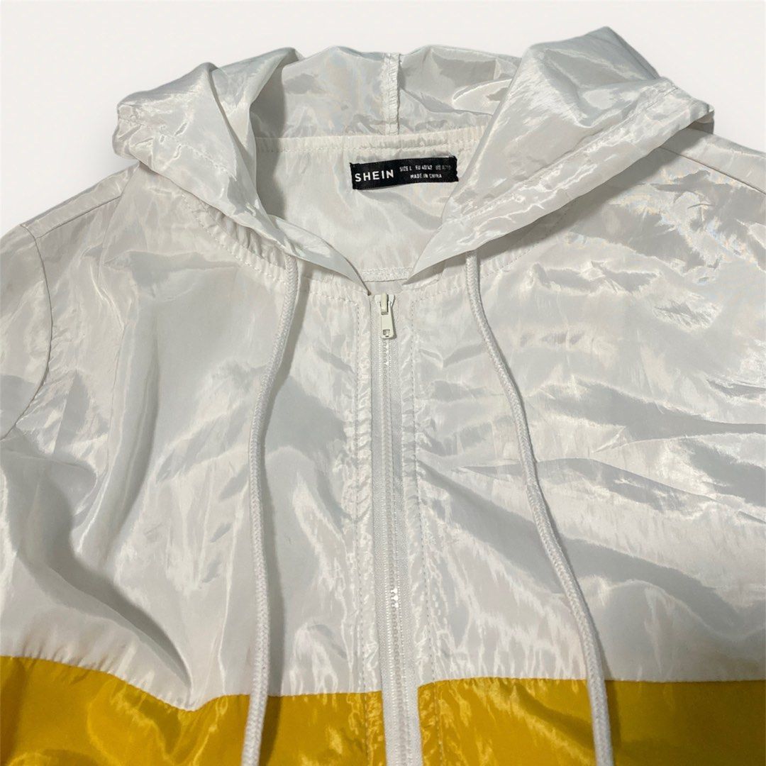 White and yellow windbreaker online