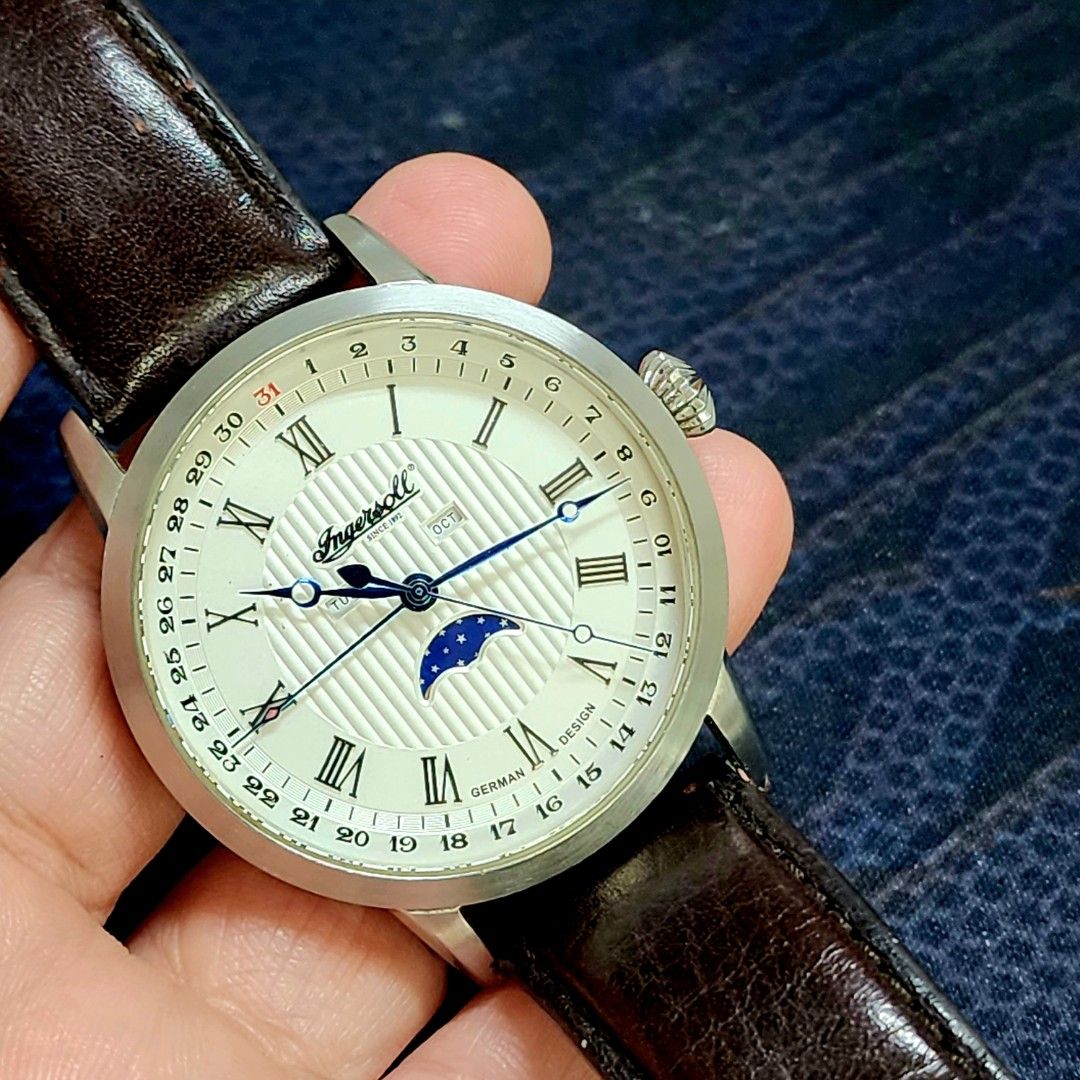 Jam tangan INGERSOLL OXFORD INQ027WHSL Moonphase ORIGINAL Fesyen
