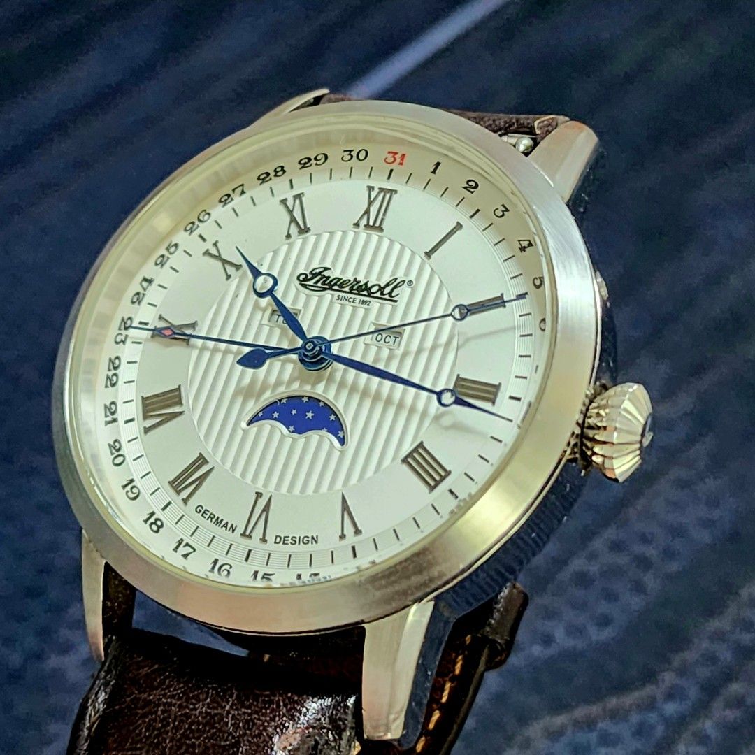 Jam tangan INGERSOLL OXFORD INQ027WHSL Moonphase ORIGINAL Fesyen