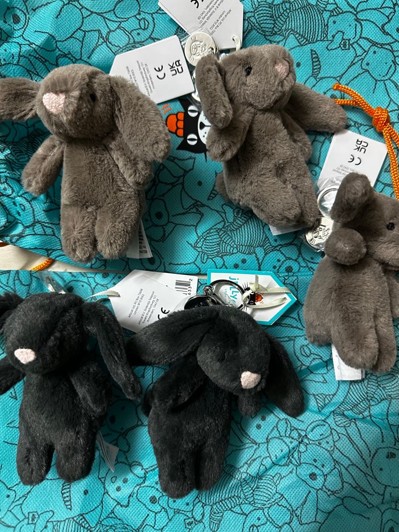 Jellycat Keychain bunnies, Hobbies & Toys, Toys & Games on Carousell