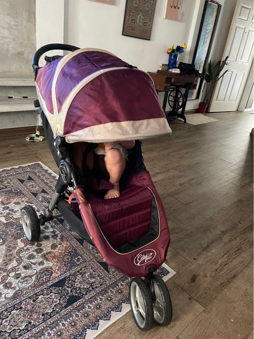 City mini stroller purple top