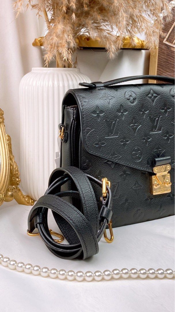 Louis Vuitton Metis Pochette Empreinte Leather Crossbody Bag Navy Blue