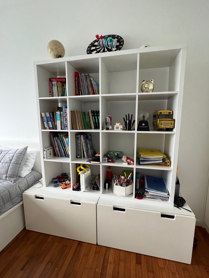 Kallax shelf unit with toy boxes, Furniture & Home Living, Furniture