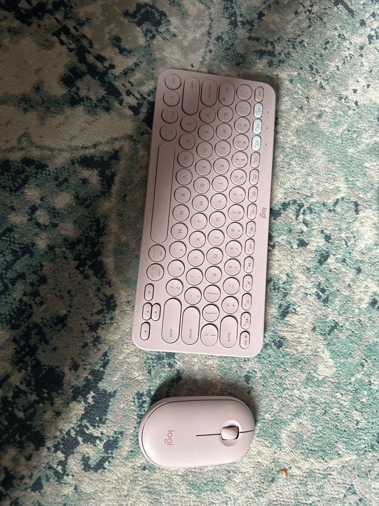 Logitech Pink Keyboard + Mouse, Computers & Tech, Parts & Accessories