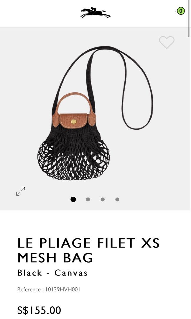 Le Pliage Filet XS Mesh bag Black - Canvas (10139HVH001