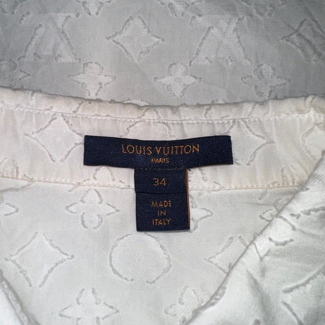 LOUIS VUITTON Embossed Tonal Monogram L/S The Long Sleeved Fitted