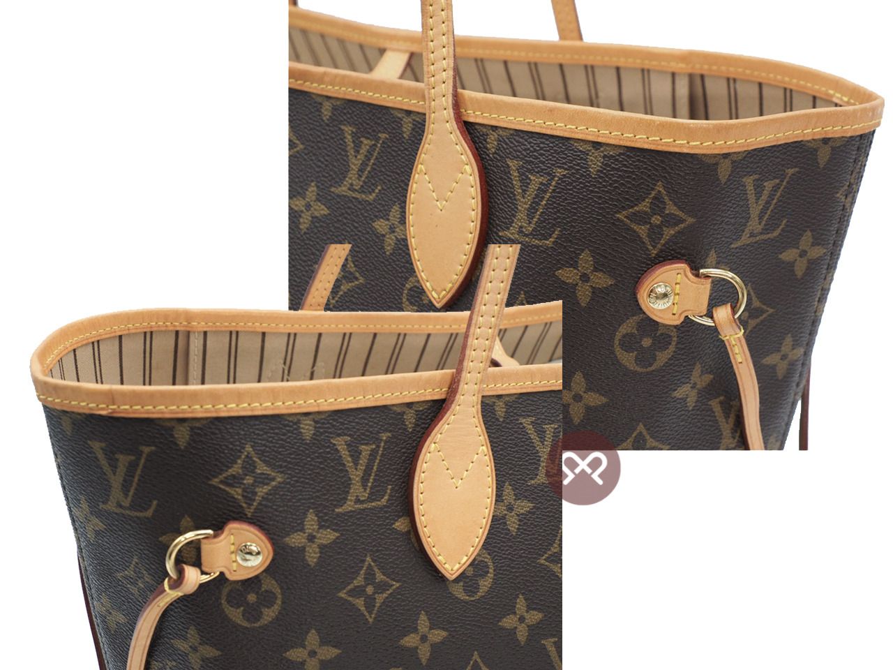 Louis Vuitton Monogram M40995 Neverfull MM Shopping Bag with Pouch