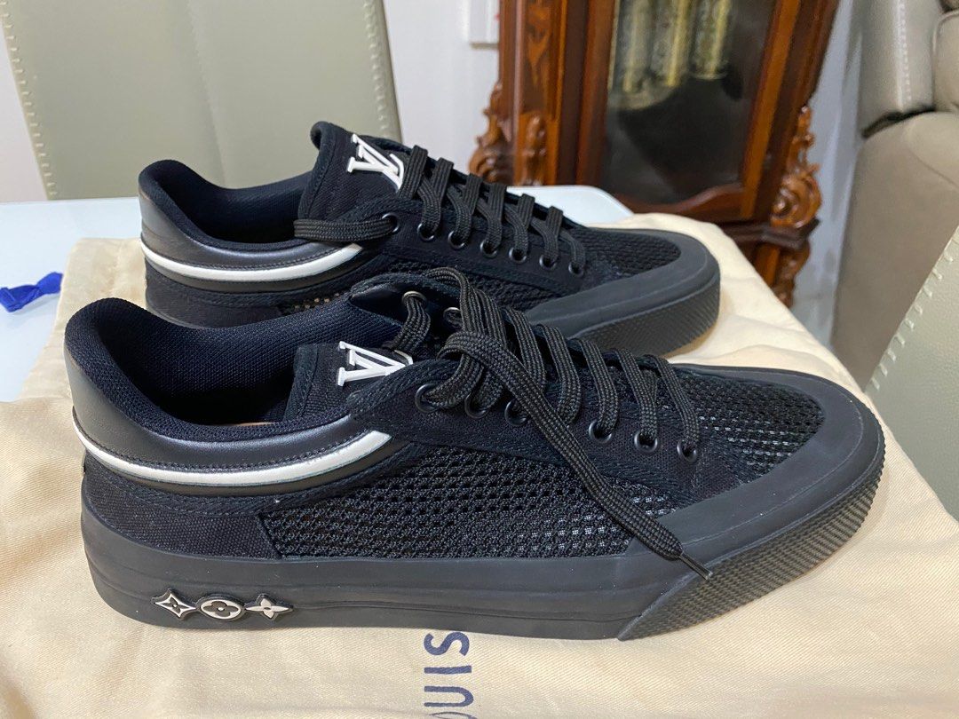 Louis Vuitton LV Trainer Velcro Strap Monogram Denim Black White, Men's  Fashion, Footwear, Sneakers on Carousell