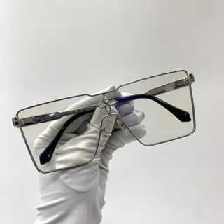 LOUIS VUITTON Metal Crystal Cyclone Sunglasses Z1701U Silver