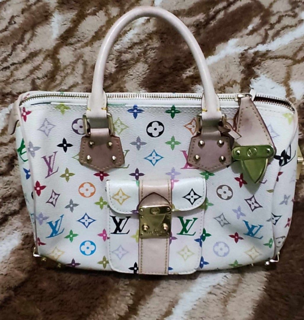LV Alma Multicolor White, Luxury, Bags & Wallets on Carousell