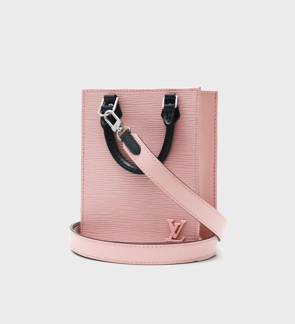 LV Petit Sac Plat Epi Leather Rose Ballerine sz 13.5x 17 cm (incl db