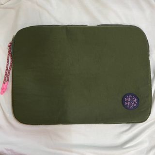 Mango Laptop Case with Knot Detail in Army Green and Pink