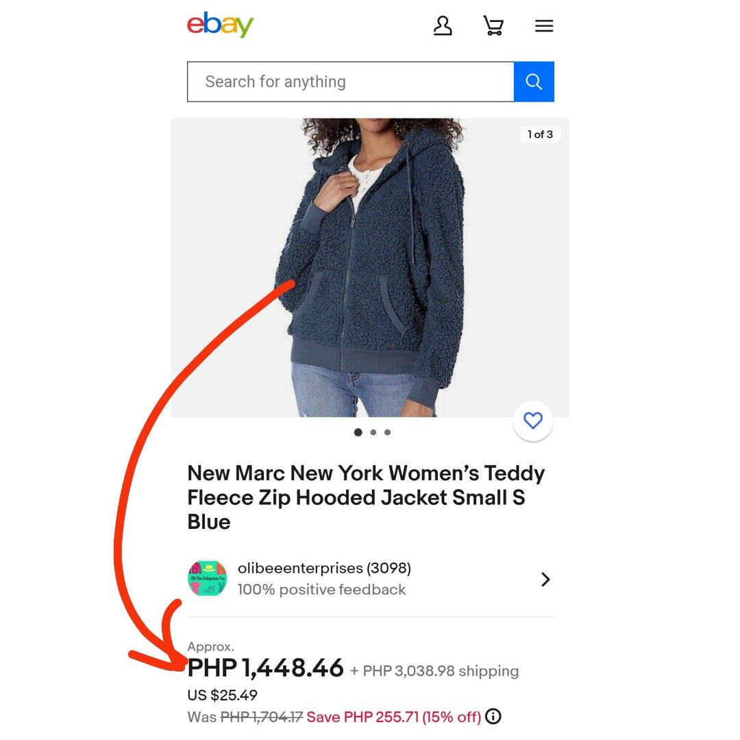 MARC NEW YORK MIDNIGHT BLUE TEDDY HOODIE JACKET PRELOVED