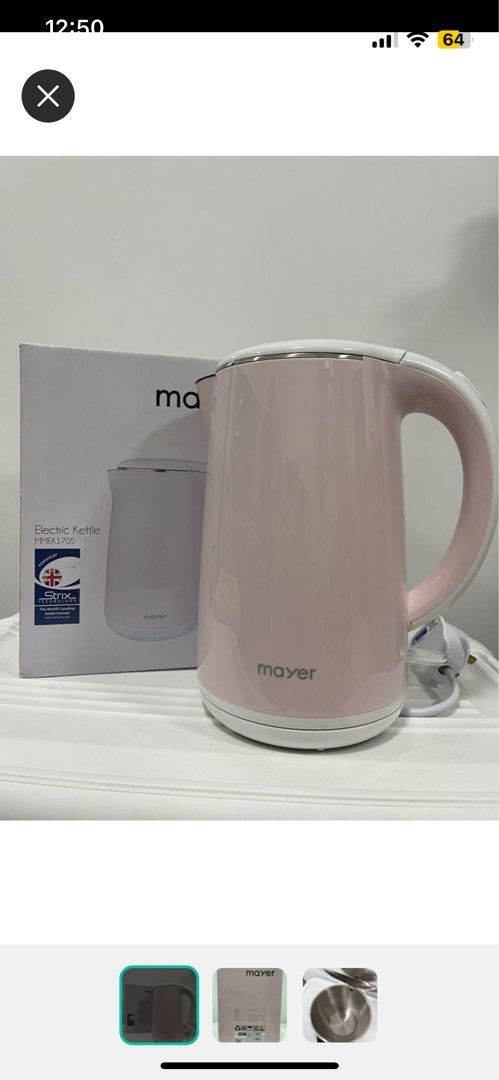Mayer 1.7L Electric Kettle Cordless Jug Pink TV Home