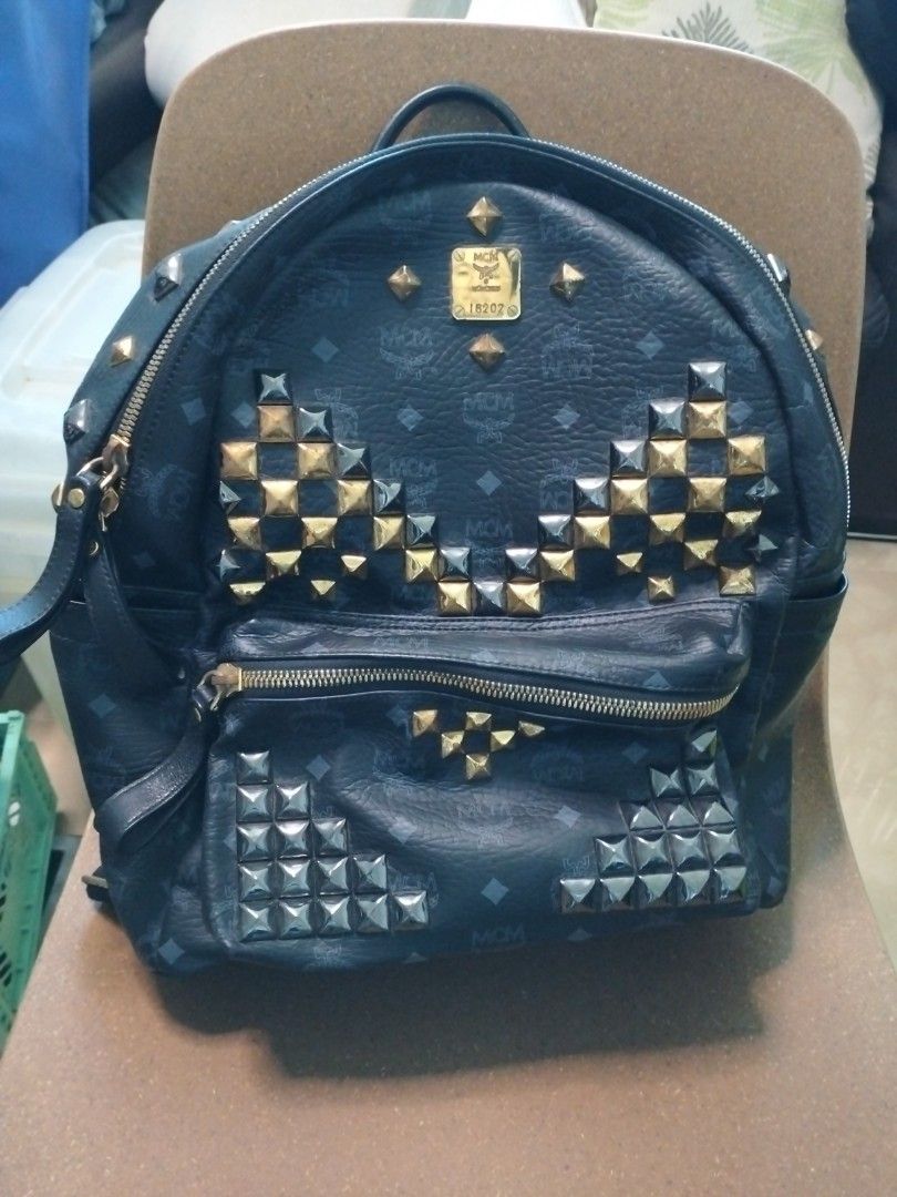 MCM Studded Large Bag Haversack Backpack NOT Balmain YSL Thomas