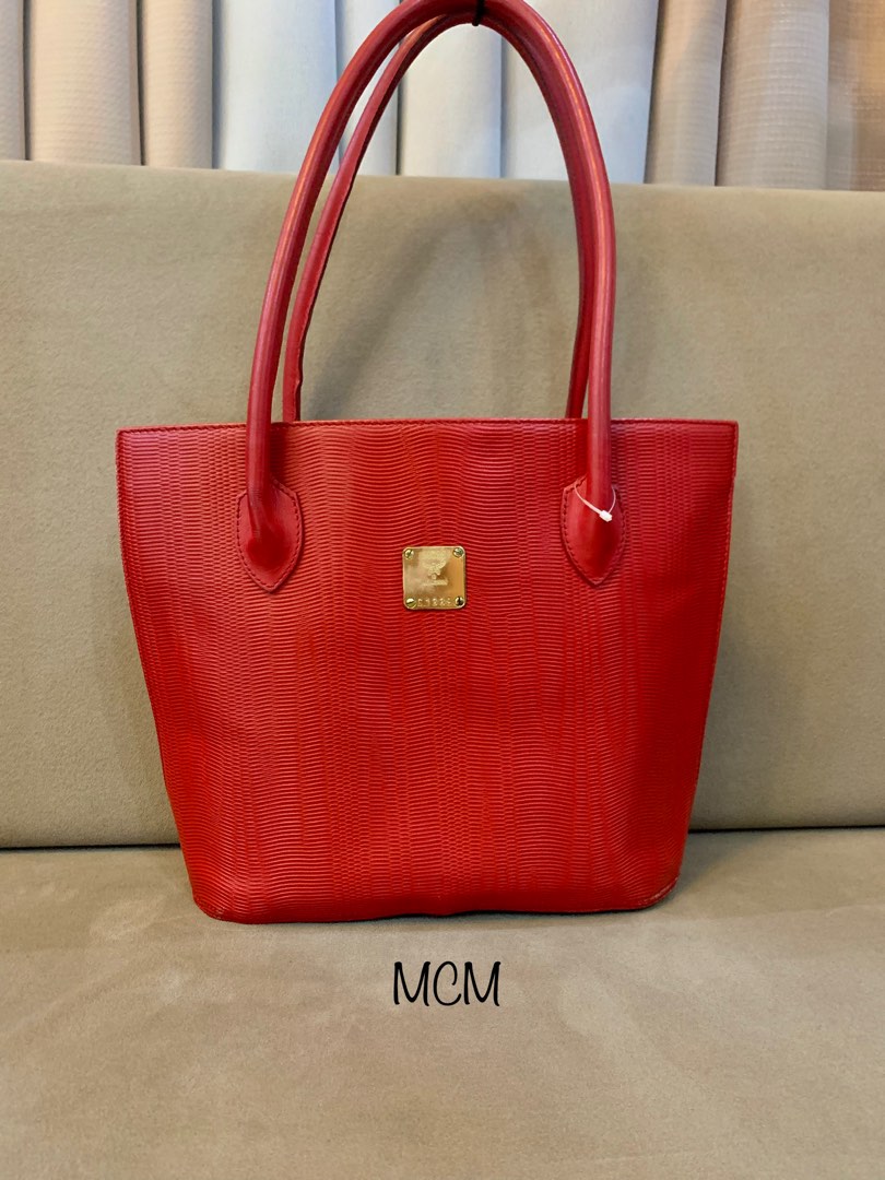MCM Leather Tote, Luxury, Bags & Wallets on Carousell
