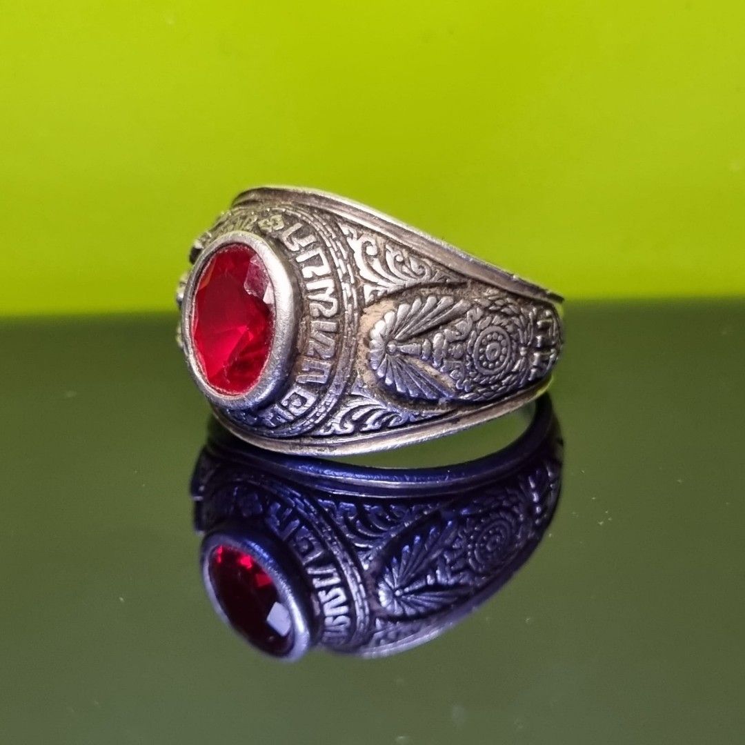 Red silver ring store