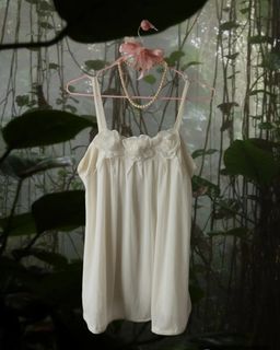 mesh rose detailed mini dress • coquette • milkmaid • dainty •babydoll