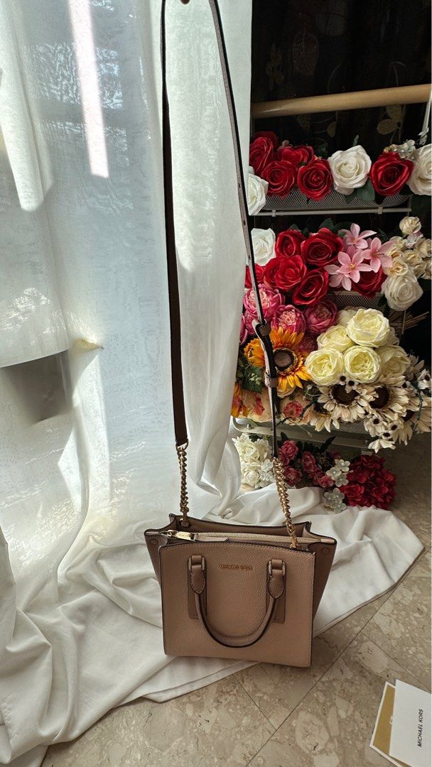 Alessa small pebbled leather satchel shop