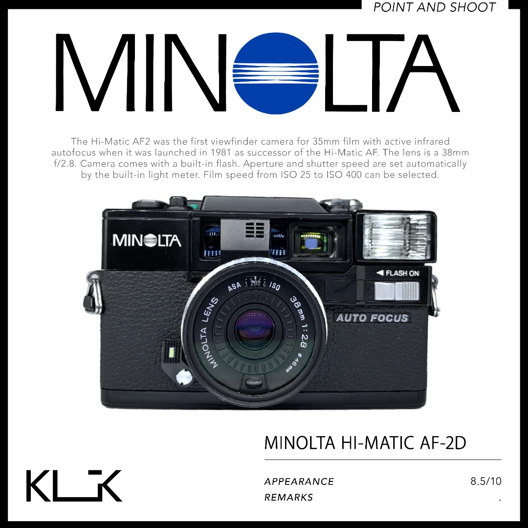 完動品 MINOLTA HI-MATIC AF-D フィルムカメラ - カメラ