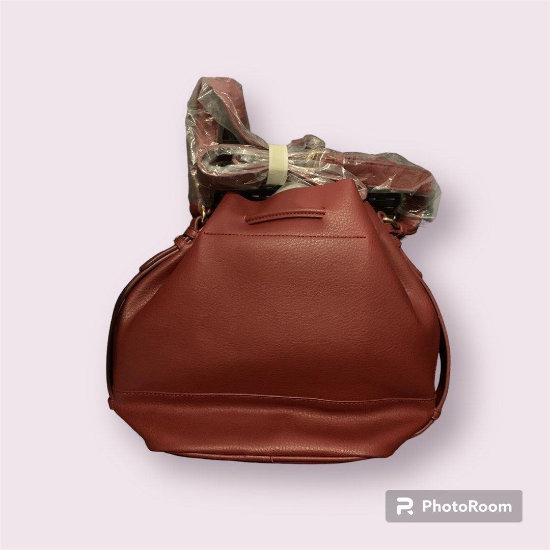 Miss Shop Bucket Bag Burgundy Red