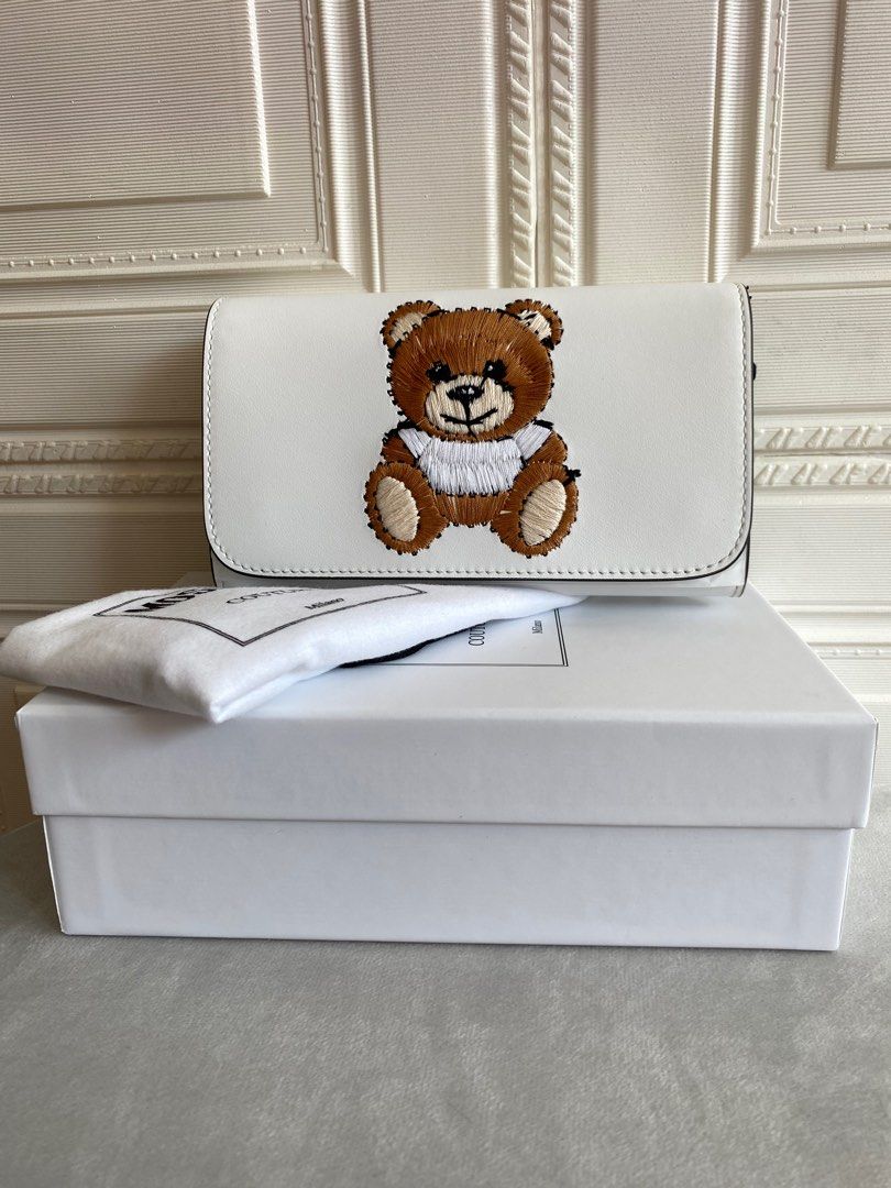 Moschino Teddy Bear Wallet On Chain Crossbody Clutch Consignment