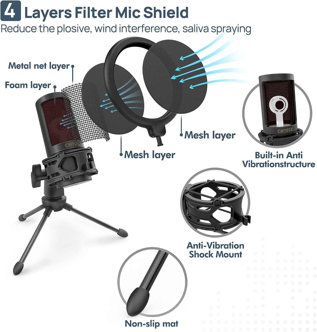 HyperX Shield Microphone Pop Filter - Black - Micro Center