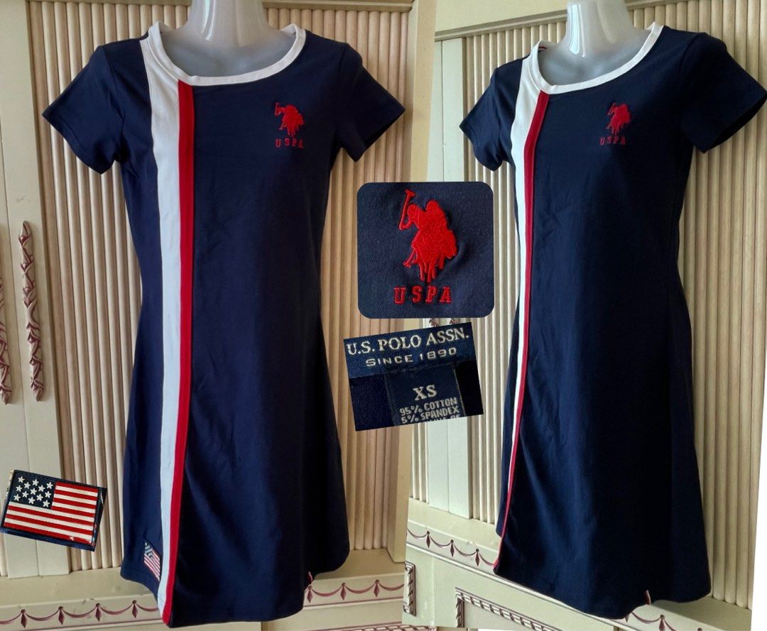 New Authentic Polo Assn blue/white/red logo short-sleeved