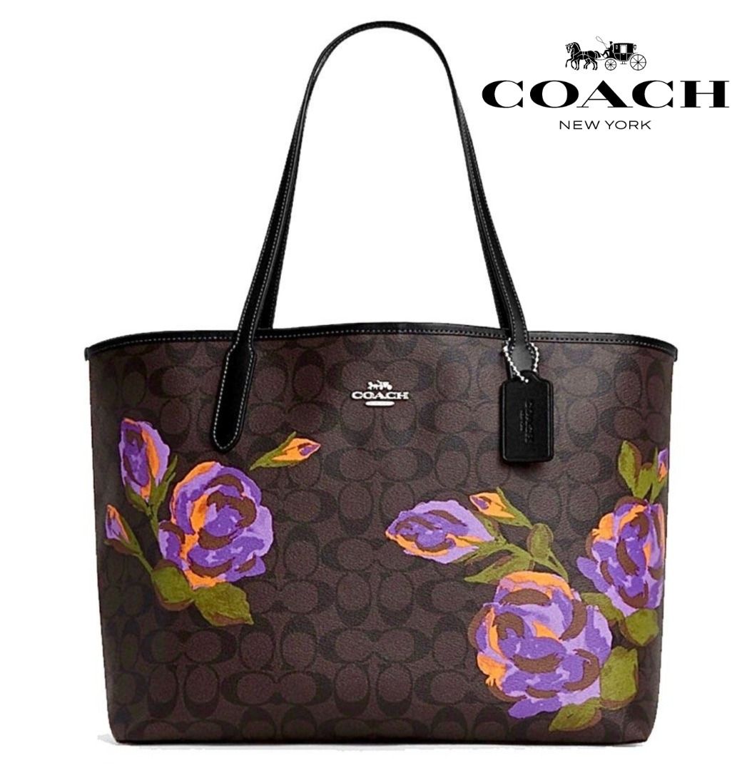 Coach bag rose print online