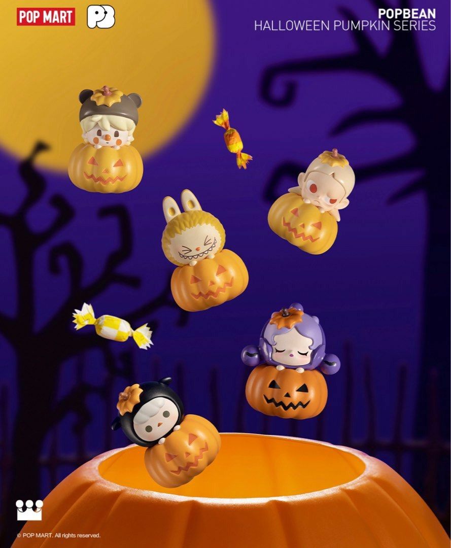 NEW! POPMART] POPMART POPBEAN HALLOWEEN PUMPKIN SERIES FULL