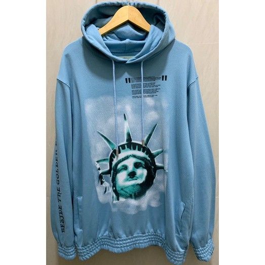 Off white new arrivals blue liberty hoodie