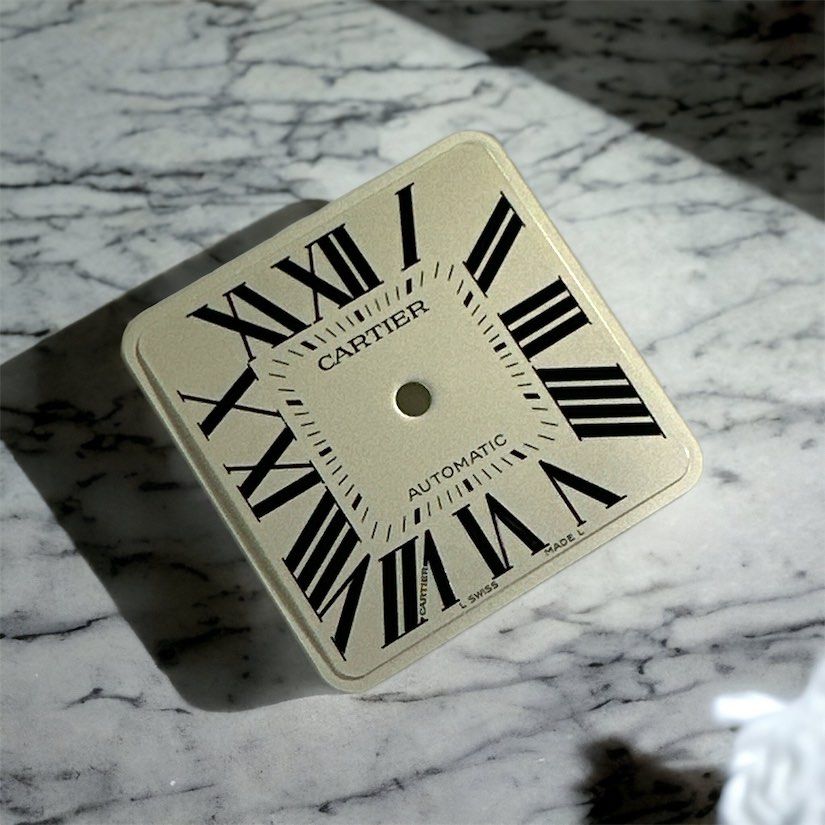 Original Cartier Santos 100 Large W20073X8 Silver Roman Dial Discolored Spare Part