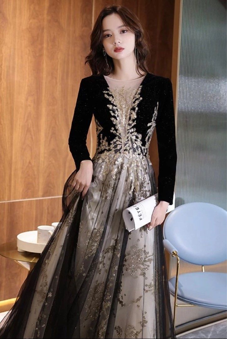 Black and cheap gold princess dress