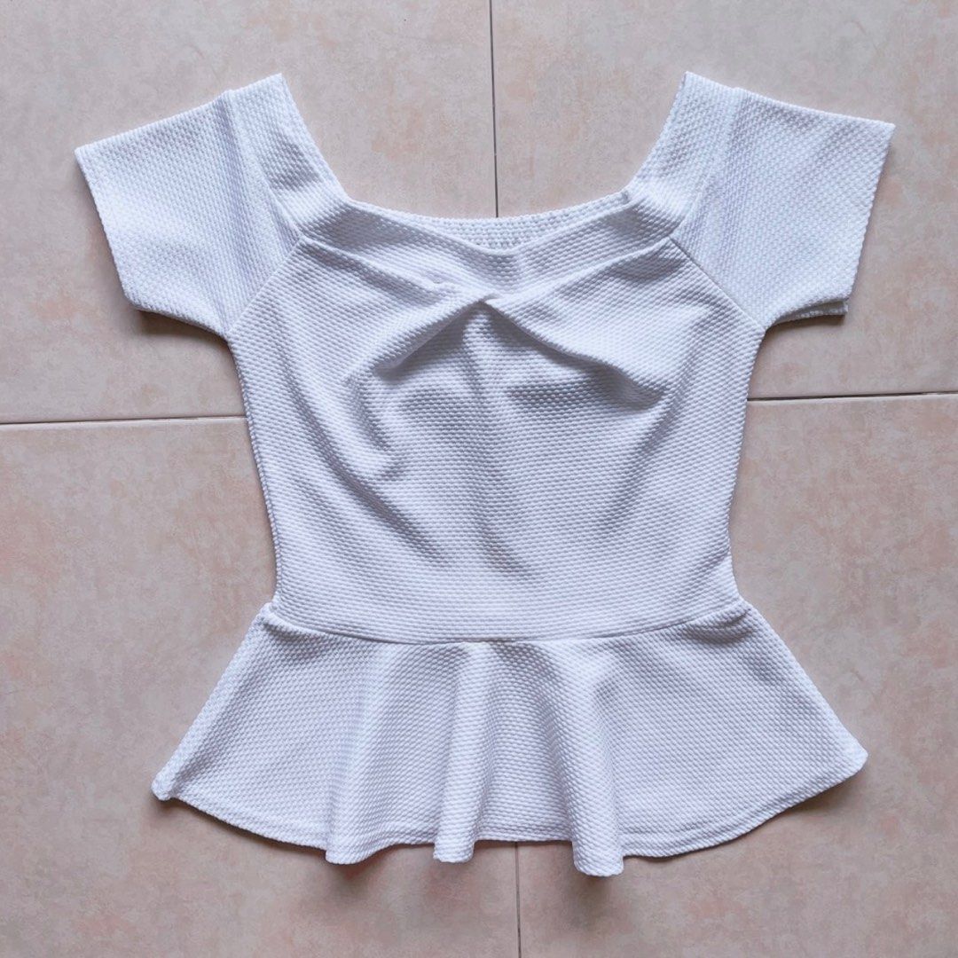 Quiz white peplum top online