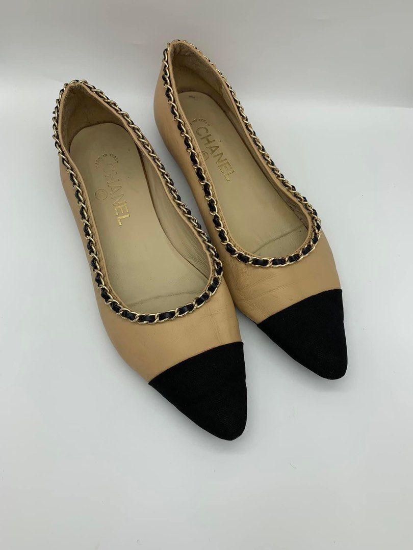 chanel flats with chain