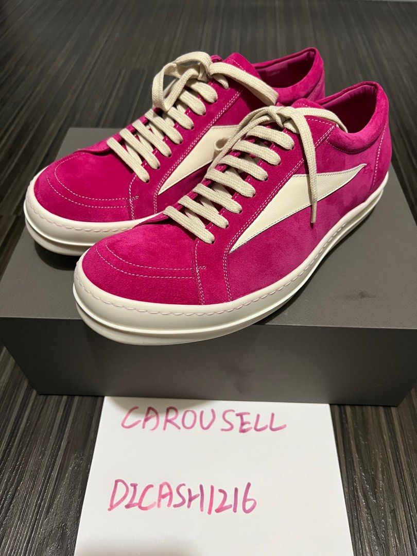Rick Owens Suede Pink Vintage Sneaks, 男裝, 鞋, 波鞋- Carousell