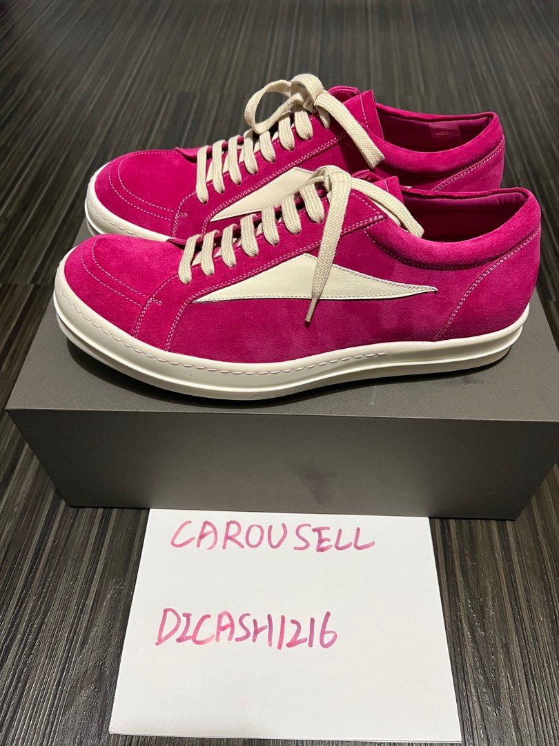 Rick Owens Suede Pink Vintage Sneaks, 男裝, 鞋, 波鞋- Carousell