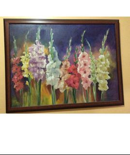 Sale!!! Oil Painting Floral w/single frame