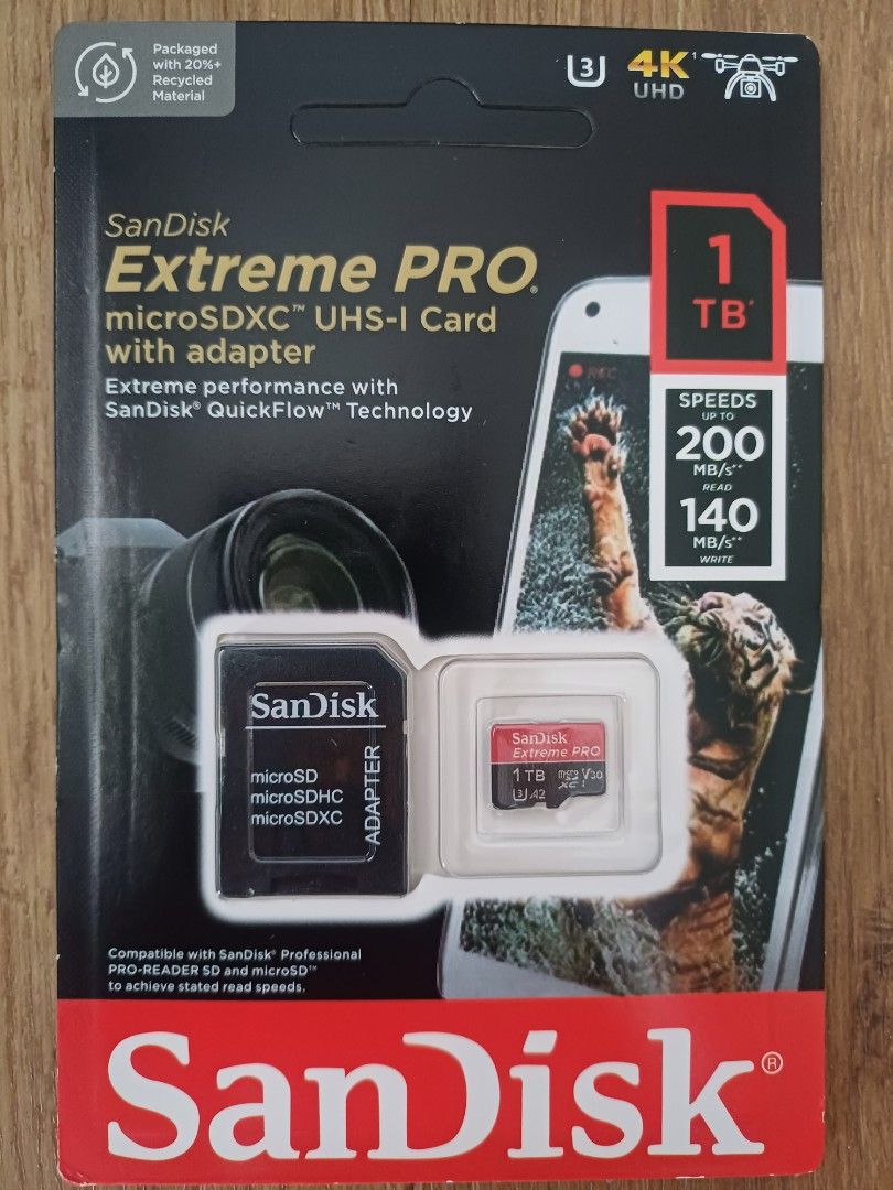 SanDisk Extreme Pro 1 TB Micro SDXC Memory Card with SD Adapter