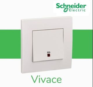 Schneider Vivace KB31D20NE 20A Double Pole Switch With Neon